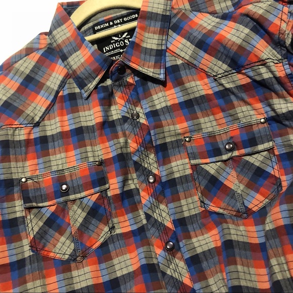indigo star Other - Indigo star snap front western style shirt